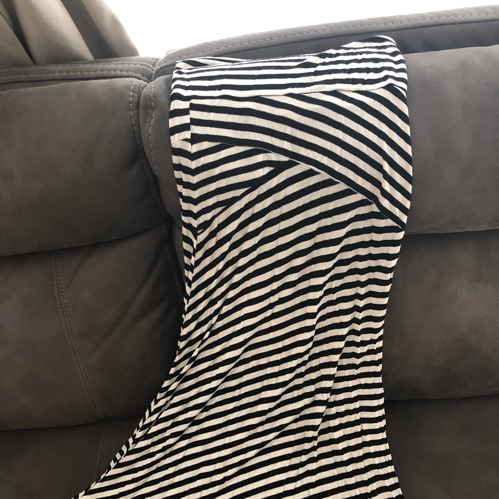Black and white striped maxi skirt